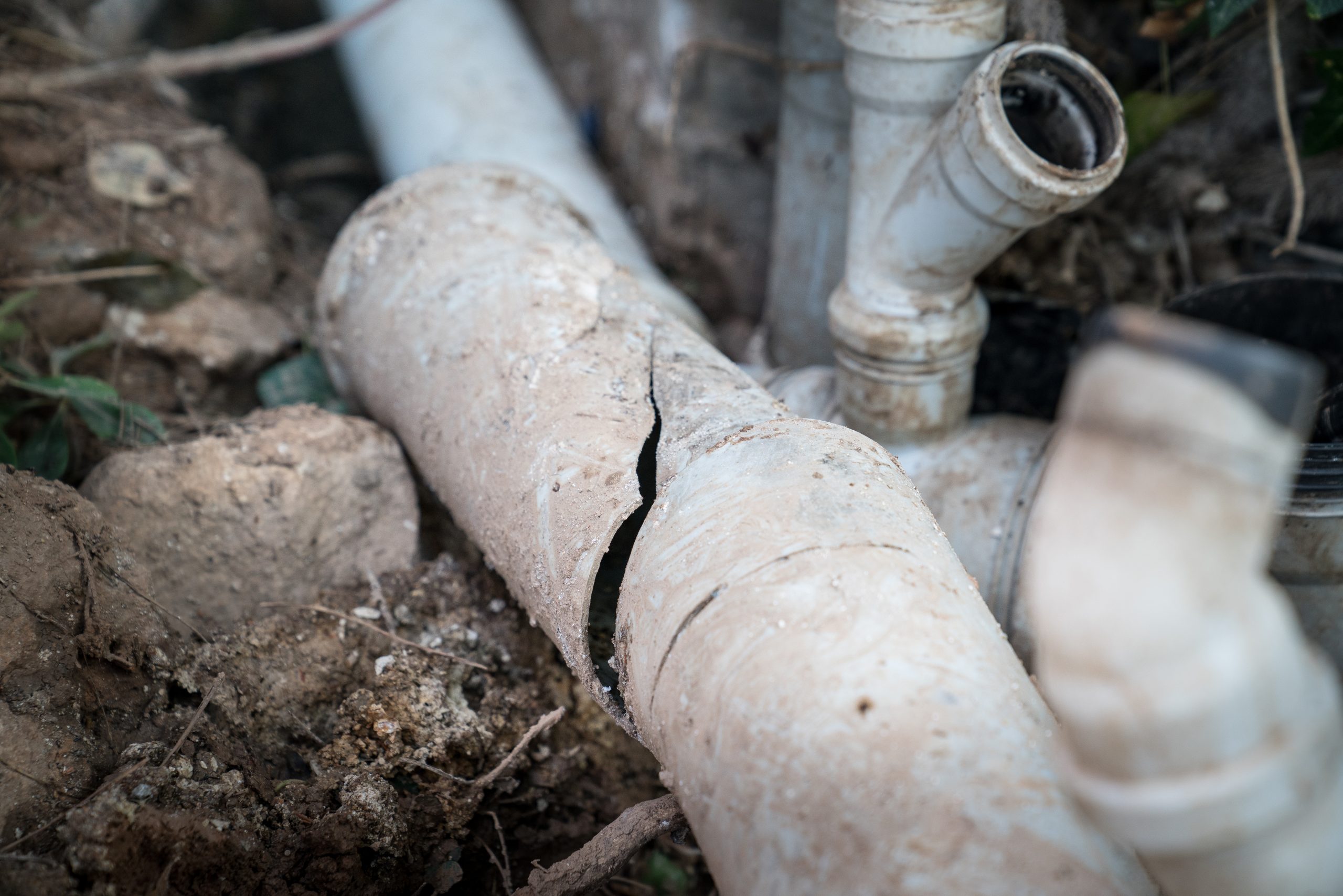 Damaged sewer pipe